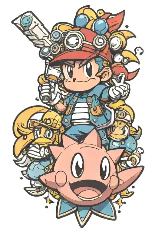 Pokemon mariobros kirby sonic costume tattoo design idea
