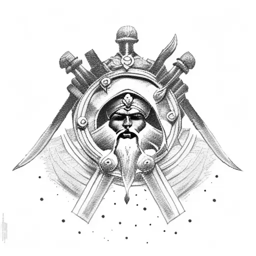 warrior saint sikh silhouette  tattoo design idea