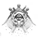 warrior saint sikh silhouette  tattoo design idea