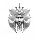 warrior saint sikh silhouette  tattoo design idea