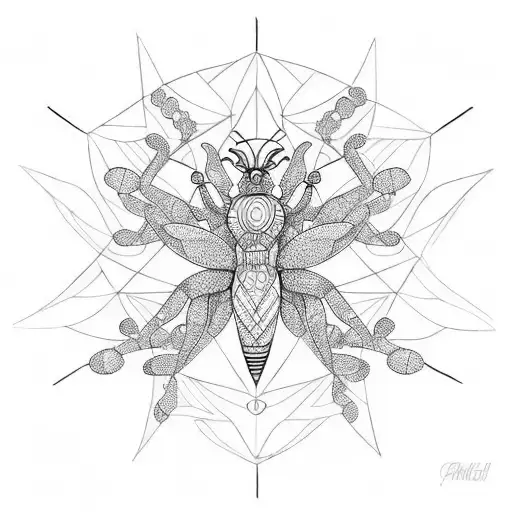 ant goddess tattoo design idea