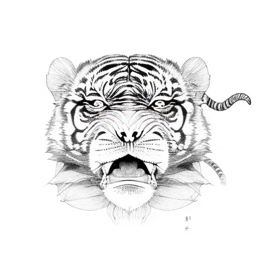 a monkey and a tiger tattoo design idea