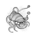 hermit crab and jellyfish tattoo design idea