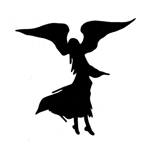 Angel falling tattoo design idea