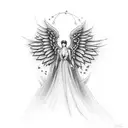angel falling tattoo design idea