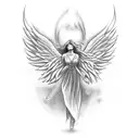 angel falling tattoo design idea