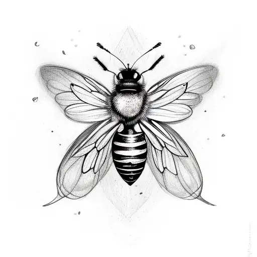 Body of honeybee with wings of butterfly tattoo design idea