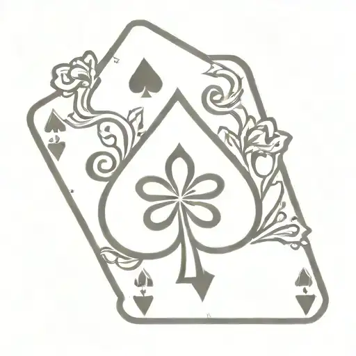 five leaf clover and ace of spades card design featuring tattoo design idea