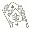 five leaf clover and ace of spades card design featuring tattoo design idea