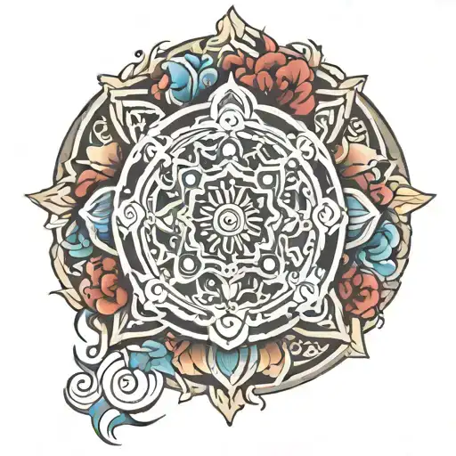 tibetan mandala design inspired tattoo design idea