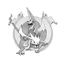  one piece charizard taxi tattoo design idea
