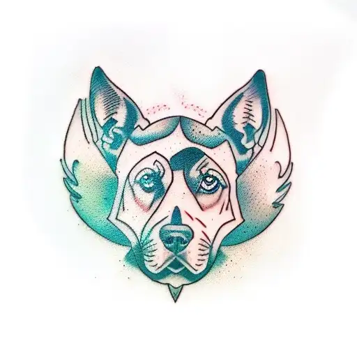 Perro negro y perro blanco tattoo design idea