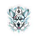 Perro negro y perro blanco tattoo design idea