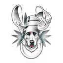 Perro negro y perro blanco tattoo design idea