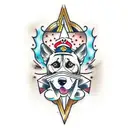 Perro negro y perro blanco tattoo design idea