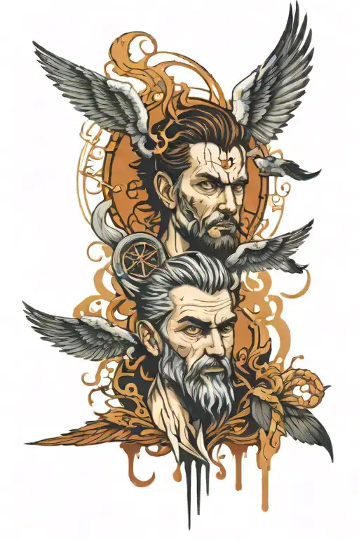 get a tattoo mixing lucifer's gaze with the fall of icarus tattoo design idea