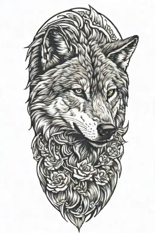 wolf head tattoo design idea