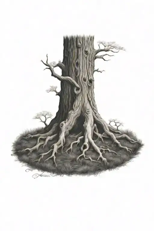 wisdom tree made tattoo design idea
