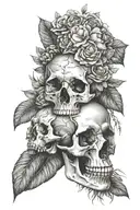bear skull and Maria Magdalena tattoo design idea