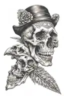 bear skull and Maria Magdalena tattoo design idea