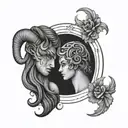 aries and virgo zodiac sign tattoo design idea