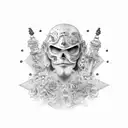 antiquity face tattoo design idea