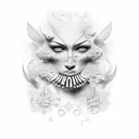 antiquity face tattoo design idea