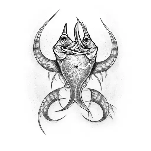 Dotwork Fish Hook Tattoo Idea - BlackInk AI
