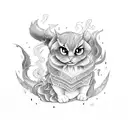 Fire pan Kitchen music  tattoo design idea