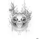 Fire pan Kitchen  tattoo design idea