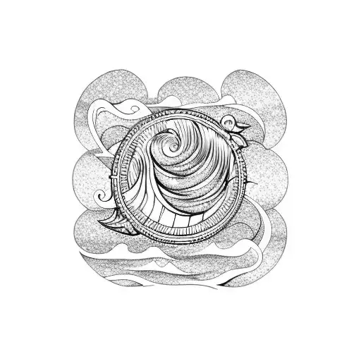 Ocean Wave Barrel tattoo design idea