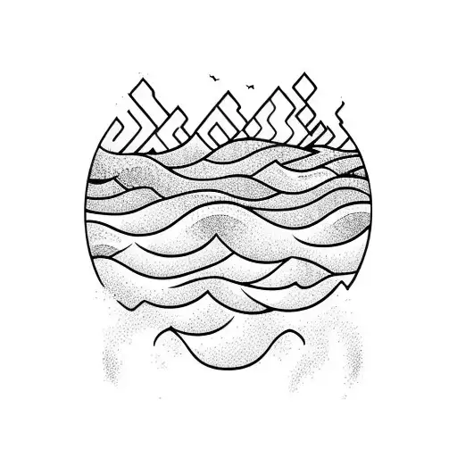 Ocean Wave Barrel tattoo design idea