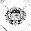 surfboard tattoo design idea