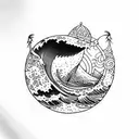 surfboard tattoo design idea