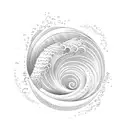 Ocean Wave Barrel tattoo design idea