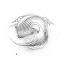 Ocean Wave Barrel tattoo design idea