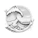 Ocean Wave Barrel tattoo design idea