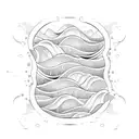 Ocean Wave Barrel tattoo design idea