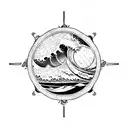 ocean wave surfing barrel  tattoo design idea