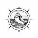ocean wave surfing barrel  tattoo design idea