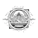 ocean wave surfing barrel  tattoo design idea