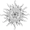 ocean wave barrel sun tattoo design idea