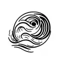 ocean wave barrel sun tattoo design idea