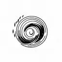 ocean wave barrel sun tattoo design idea