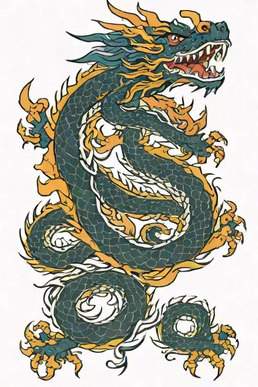 Vietnamese dragon wrapped tattoo design idea