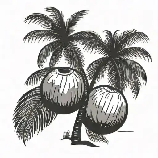 coconut tree tattoo design idea