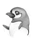 chilly willy penguin tattoo design idea