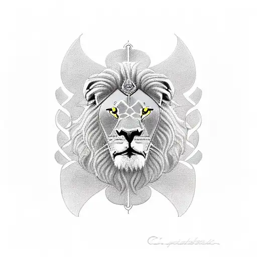 Christian Cross, lion, veil,  tattoo design idea