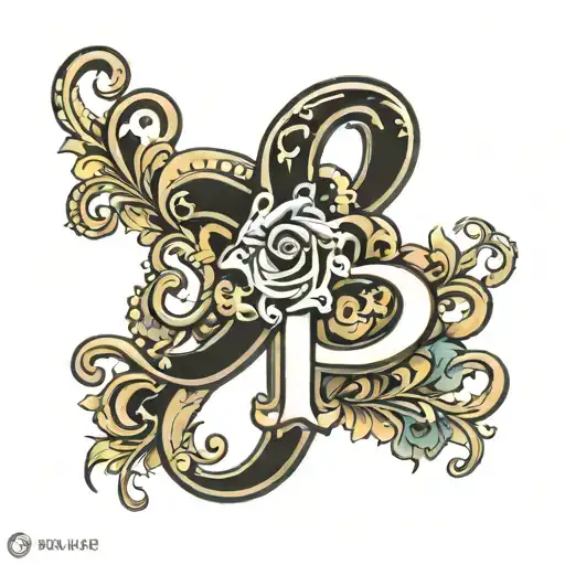 letter SB initials tattoo design idea