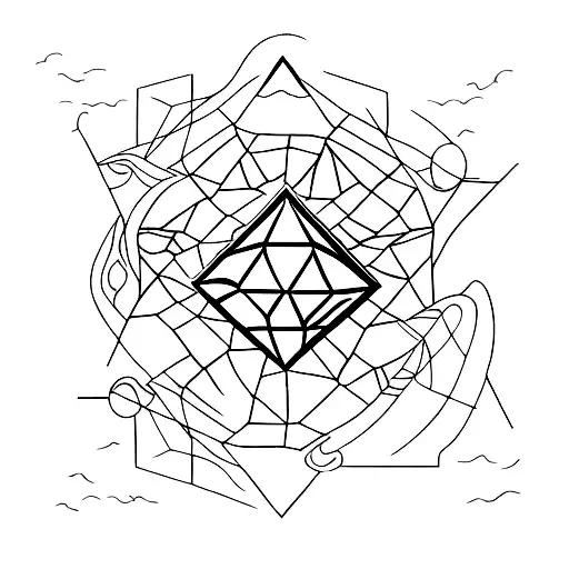 A minimalist tattoo of a pyramid with a clock embedded in it, representing the ancient mysteries of time and the connection between the past and present. tattoo design idea